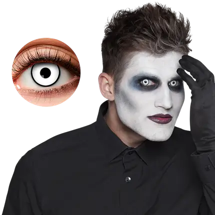 Lenti a contatto bianche con bordo nero Maniaque – Lenti a contatto per Halloween