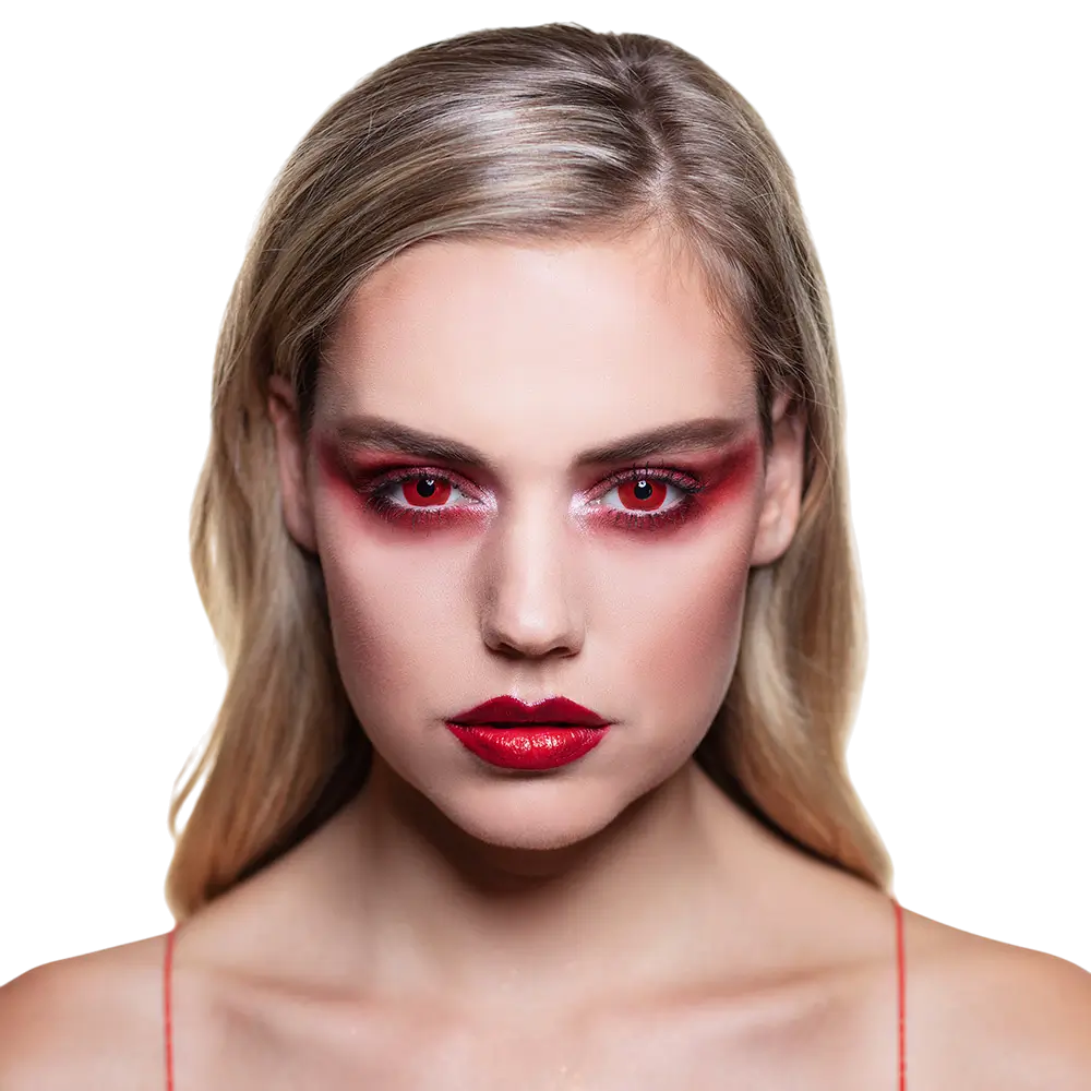 Lenti a contatto rosse “Diavolo” – Lenti a contatto per Halloween