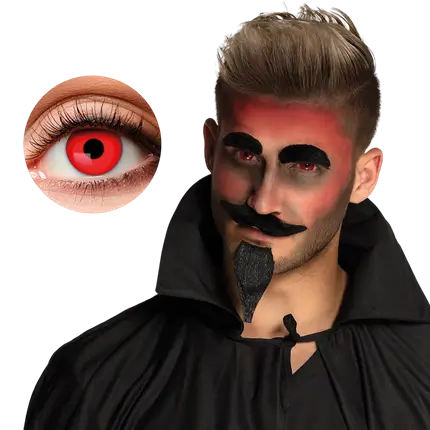 Lenti a contatto rosse “Diavolo” – Lenti a contatto per Halloween