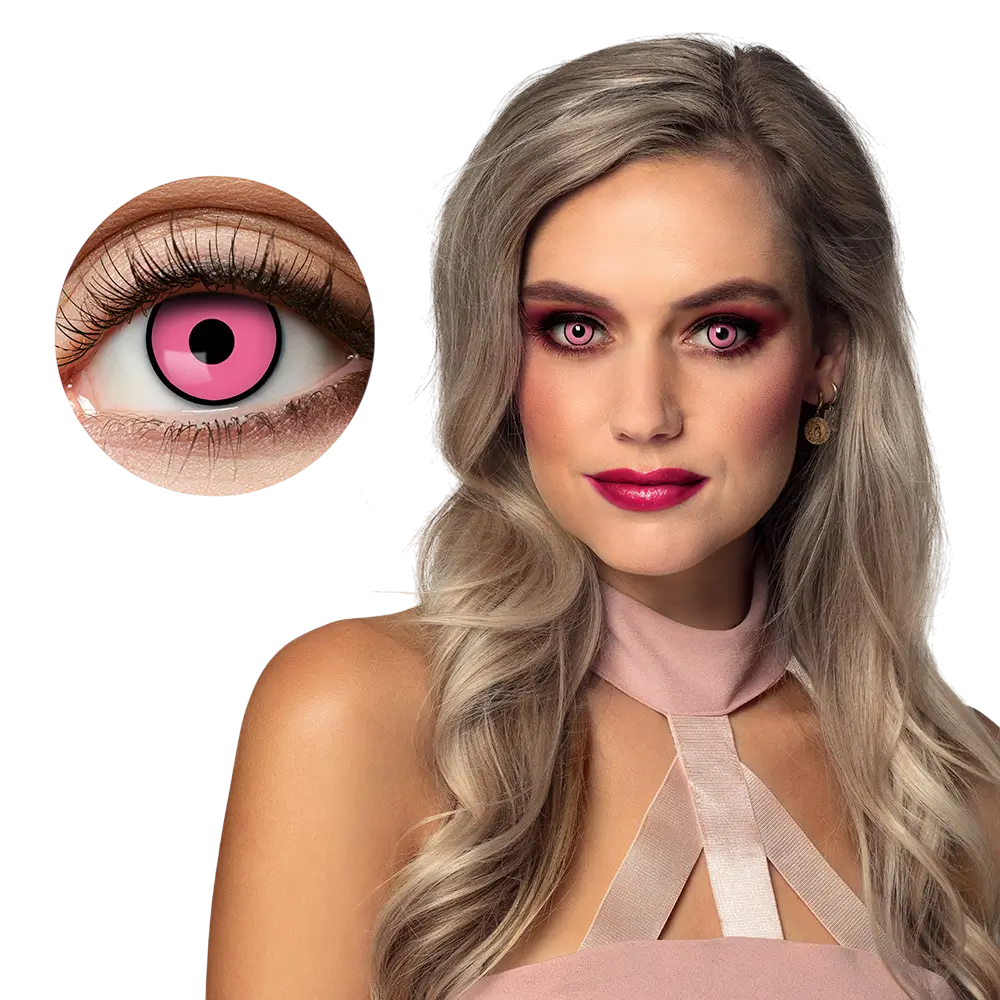 Lenti a contatto rosa con contorno nero “Femme Fatale” – Lenti a contatto fantasiate