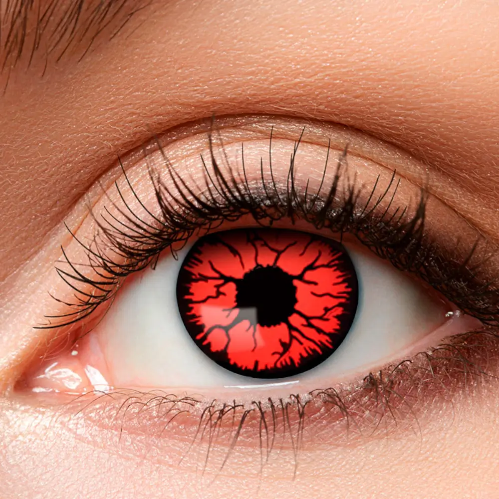 Lenti a contatto rosse con effetto screpolato, nero, zombie, demone – Lenti a contatto per Halloween