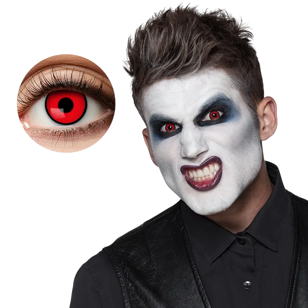 Lenti a contatto rosse e nere “Vampiro” – Lenti a contatto per Halloween