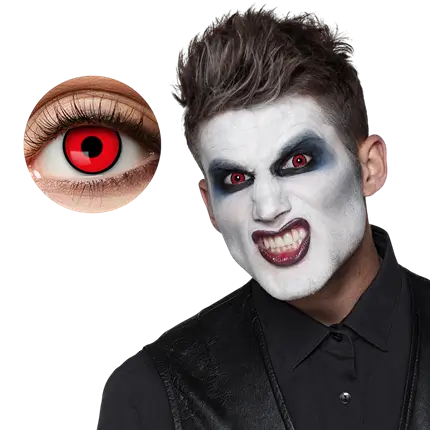 Lenti a contatto rosse e nere “Vampiro” – Lenti a contatto per Halloween