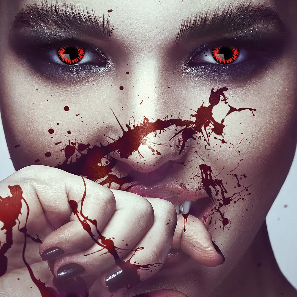 Lenti a contatto rosse da vampiro – Lenti a contatto per Halloween