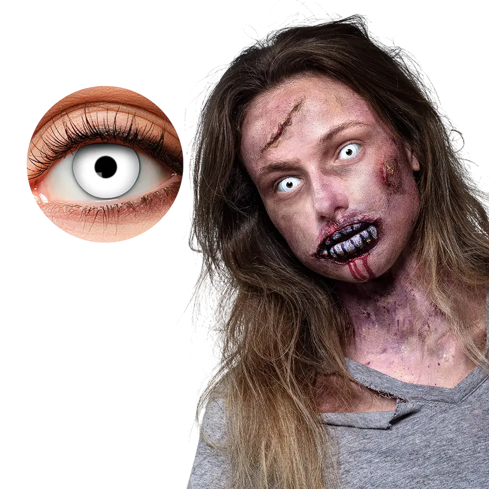 Lenti a contatto "Occhi bianchi da zombie" – Lenti a contatto per Halloween