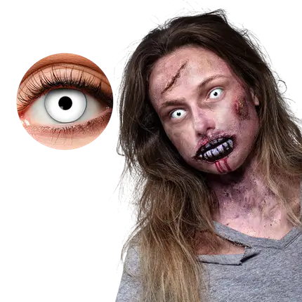 Lenti a contatto Occhi bianchi da zombie – Lenti a contatto per Halloween