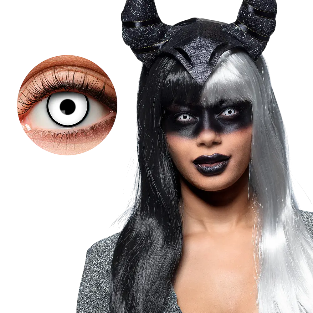 Lenti a contatto bianche con bordo nero – Lenti a contatto per Halloween