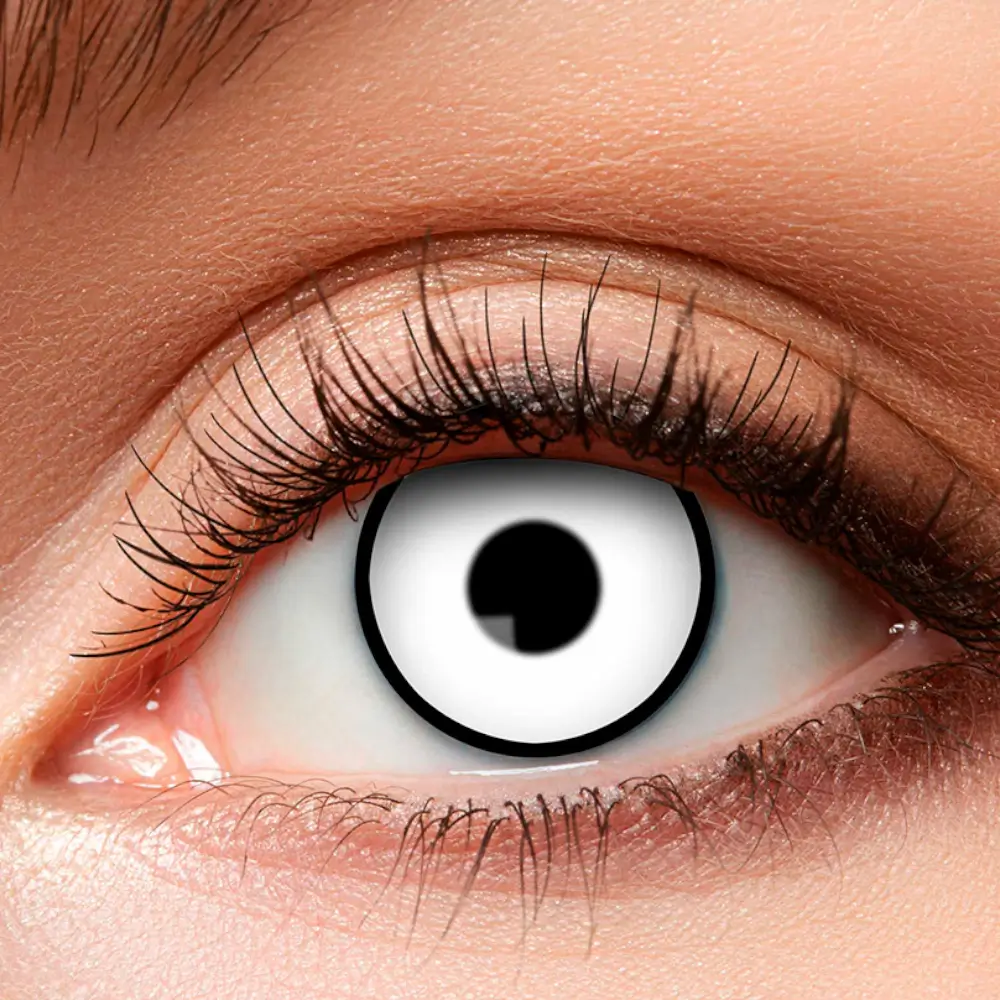 Lenti a contatto bianche con bordo nero – Lenti a contatto per Halloween