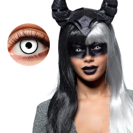 Lenti a contatto bianche con bordo nero – Lenti a contatto per Halloween