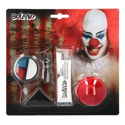 Kit trucco da clown horror – Naso, trucco e spugna