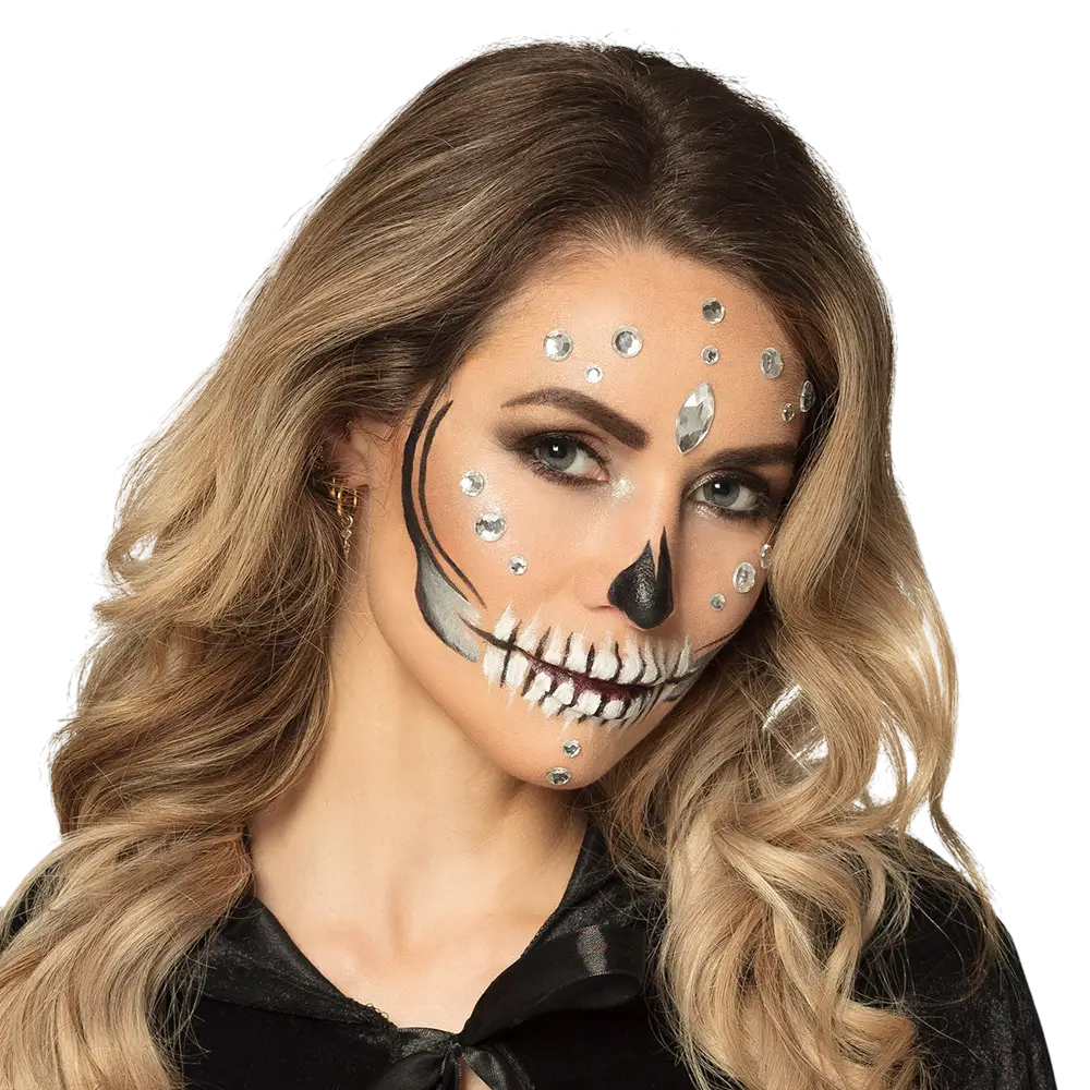 Kit trucco Scheletro Diamante – Trucco, glitter e strass