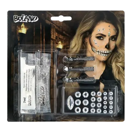 Kit trucco Scheletro Diamante – Trucco, glitter e strass