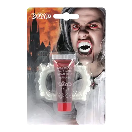 Kit Vampiro – Denti da vampiro e sangue finto 11 ml