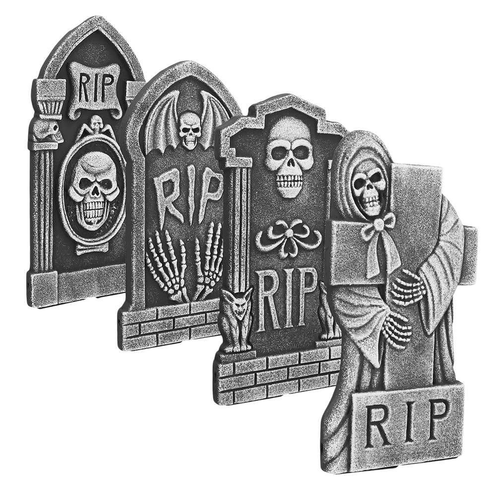 Set di 4 lapidi RIP 41 x 20 cm – Decorazioni di Halloween