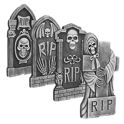 Set di 4 lapidi RIP 41 x 20 cm – Decorazioni di Halloween