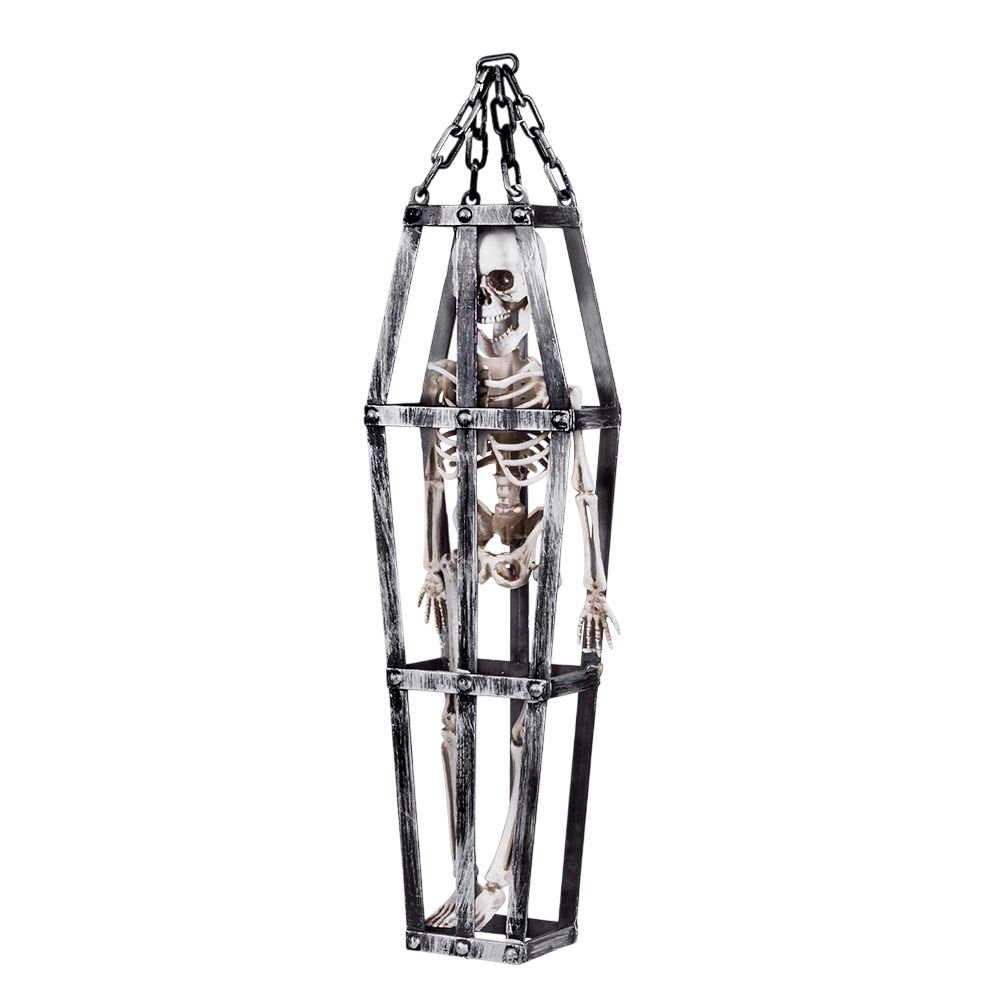 Scheletro in gabbia da appendere, 50 cm – Decorazione di Halloween