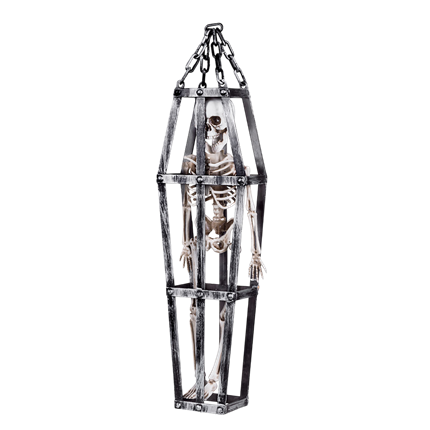 Scheletro in gabbia da appendere, 50 cm – Decorazione di Halloween