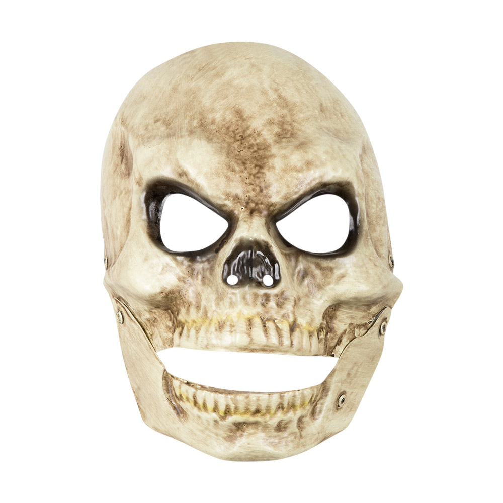 Maschera da teschio in PVC con mascella mobile – Halloween
