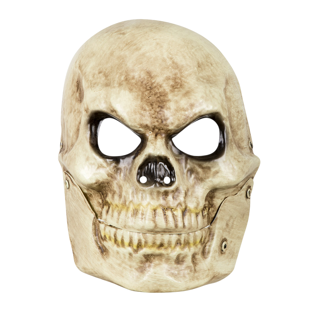 Maschera da teschio in PVC con mascella mobile – Halloween