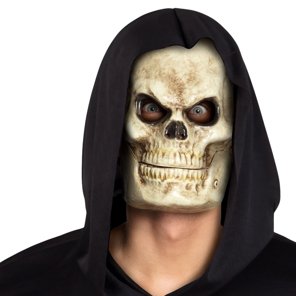 Maschera da teschio in PVC con mascella mobile – Halloween