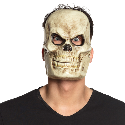 Maschera da teschio in PVC con mascella mobile – Halloween