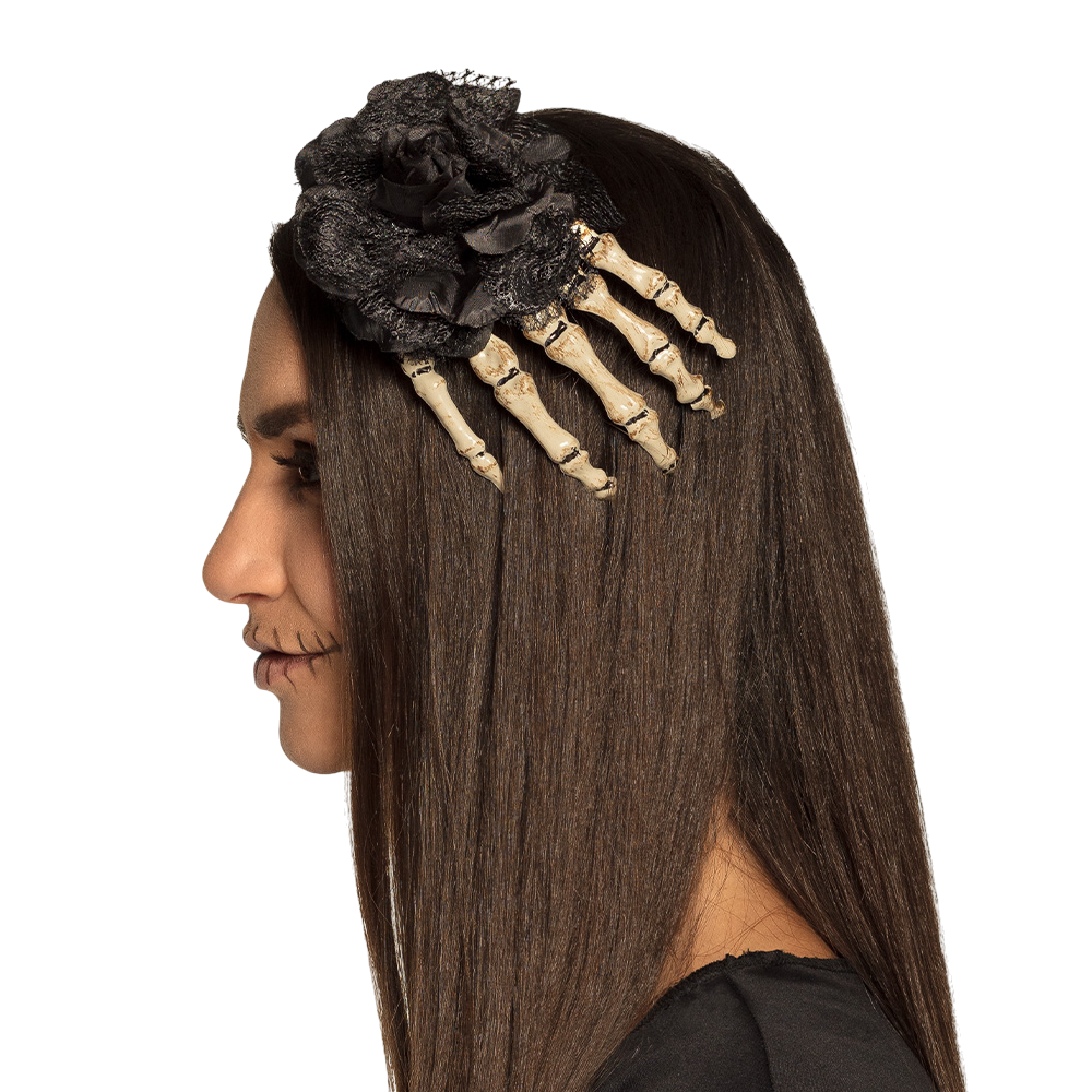 Fermaglio “Mano di scheletro” – Accessorio per capelli di Halloween