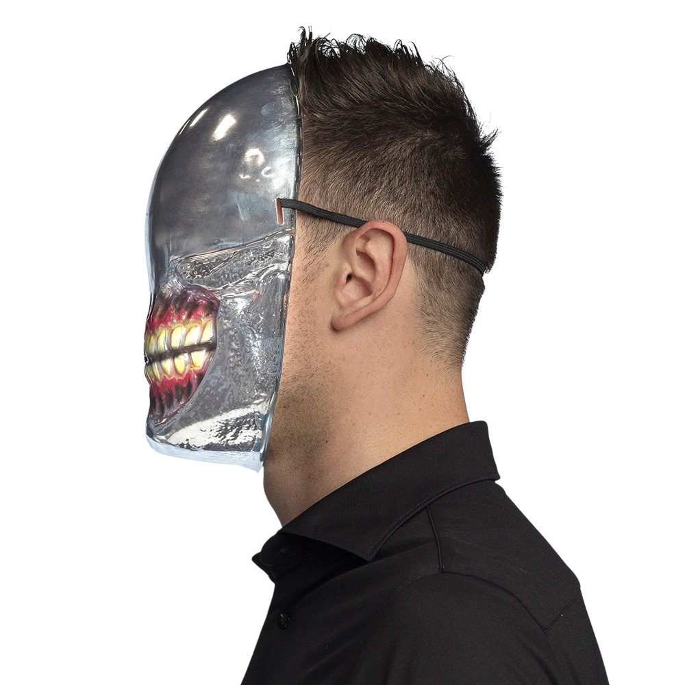 Maschera da teschio alieno a specchio – Maschera di Halloween