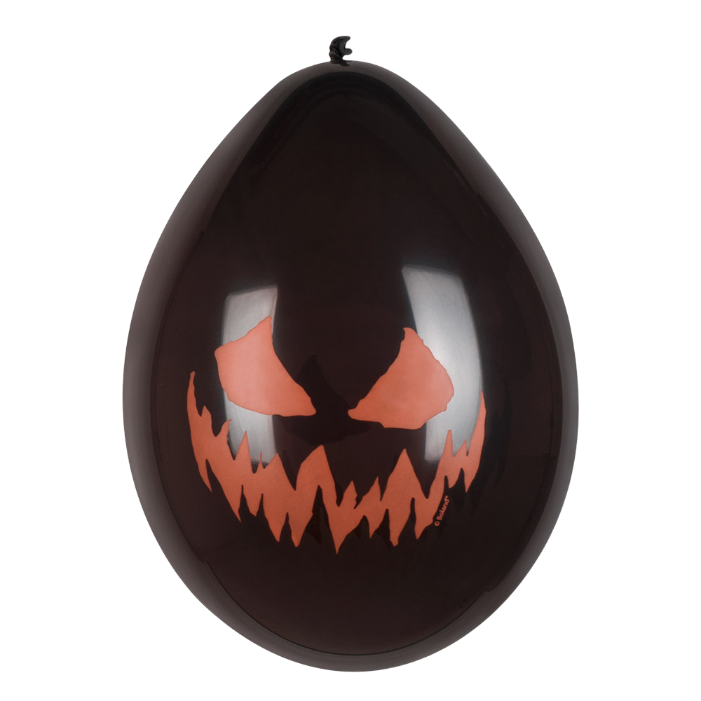 Set di 6 palloncini in lattice a forma di zucca spaventosa, Ø 25 cm – Halloween