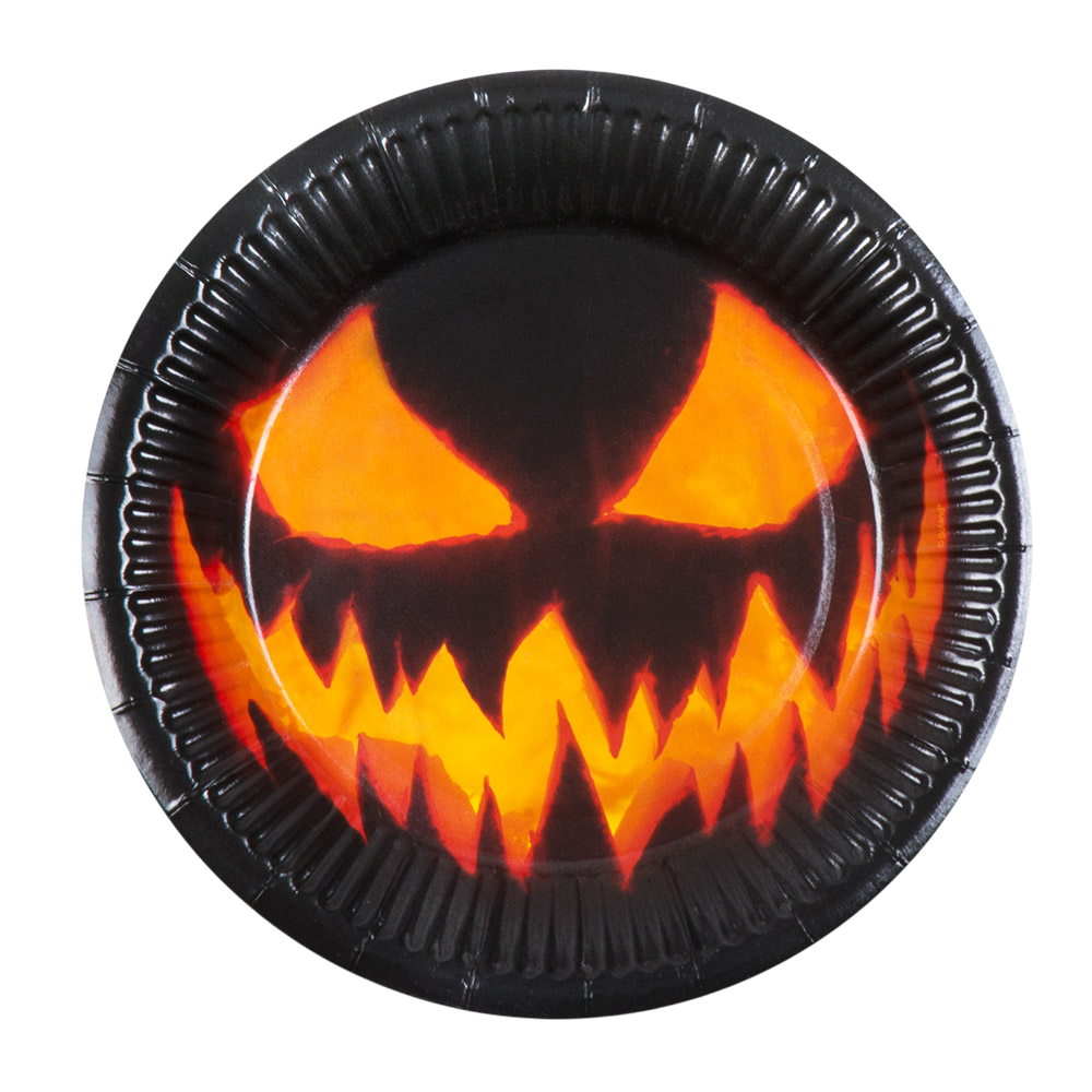 Set da 10 piatti con zucca spaventosa, Ø 23 cm – Halloween