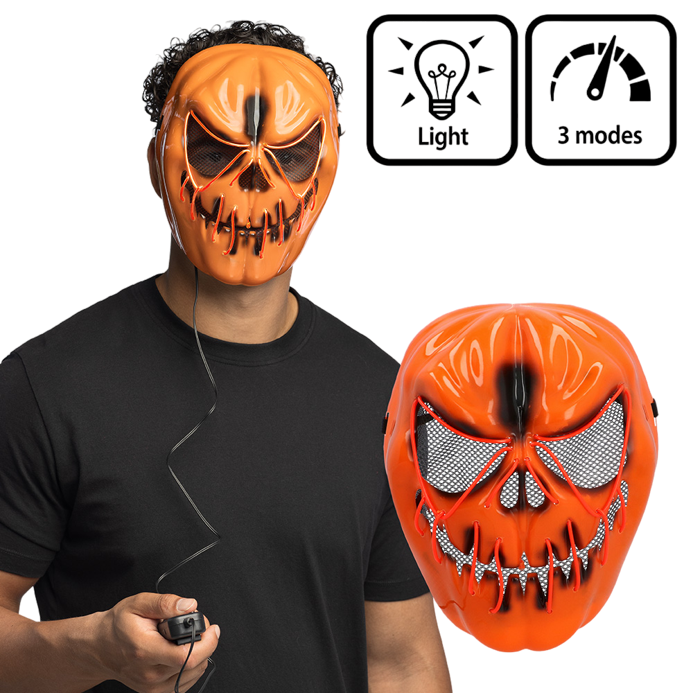 Maschera LED “Zucca spaventosa” – Maschera luminosa di Halloween