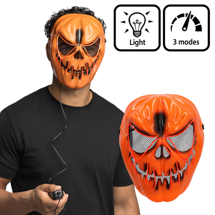 Maschera LED “Zucca spaventosa” – Maschera luminosa di Halloween