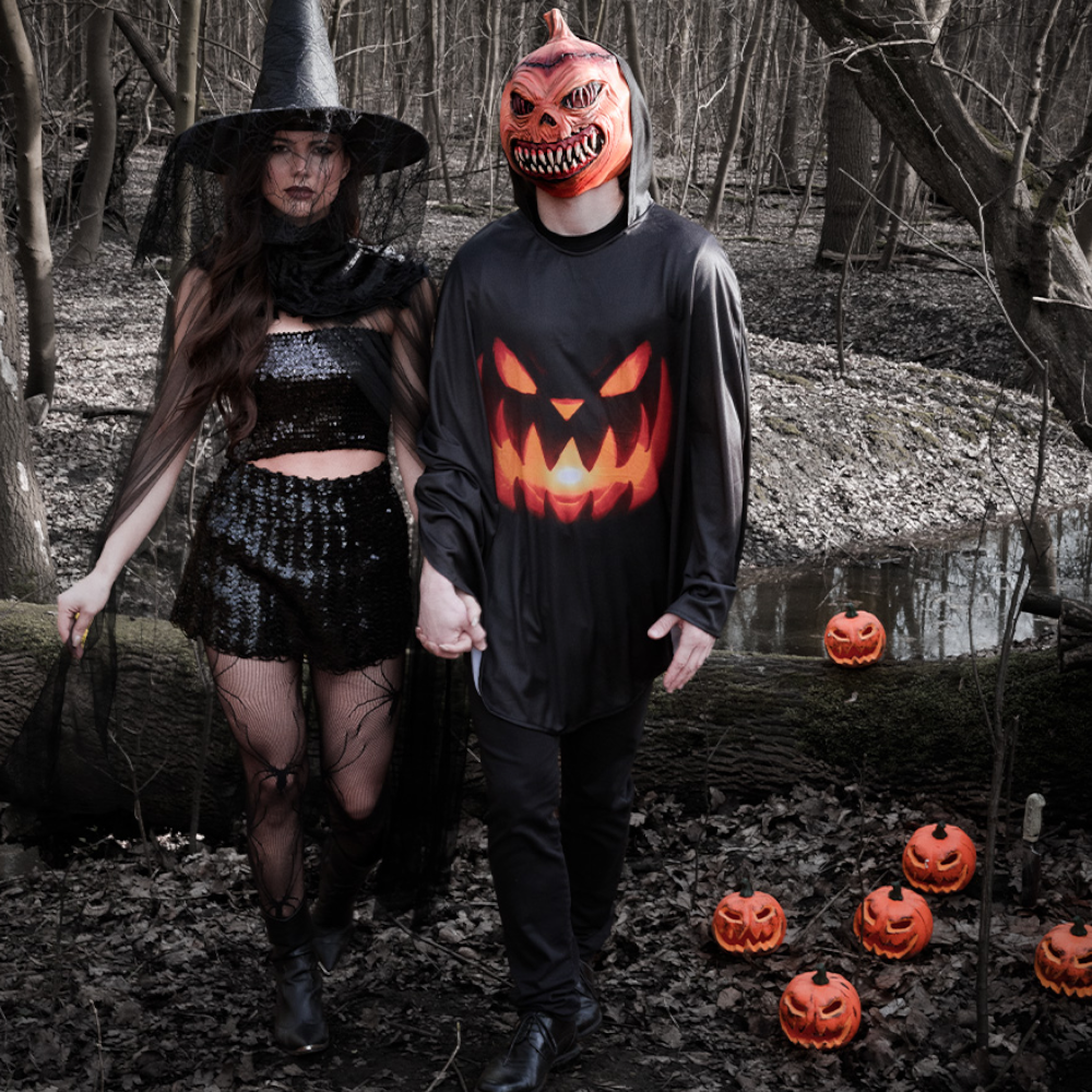 Zucca di Halloween luminosa a LED, Ø 16 cm – Decorazione