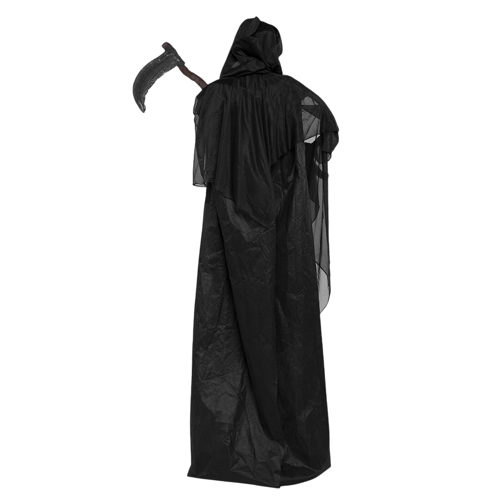 Bambola scheletrica della Morte con falce animata, 183 cm – Halloween