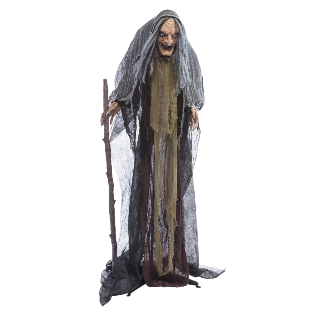 Strega con bastone, altezza 160 cm – Decorazione di Halloween