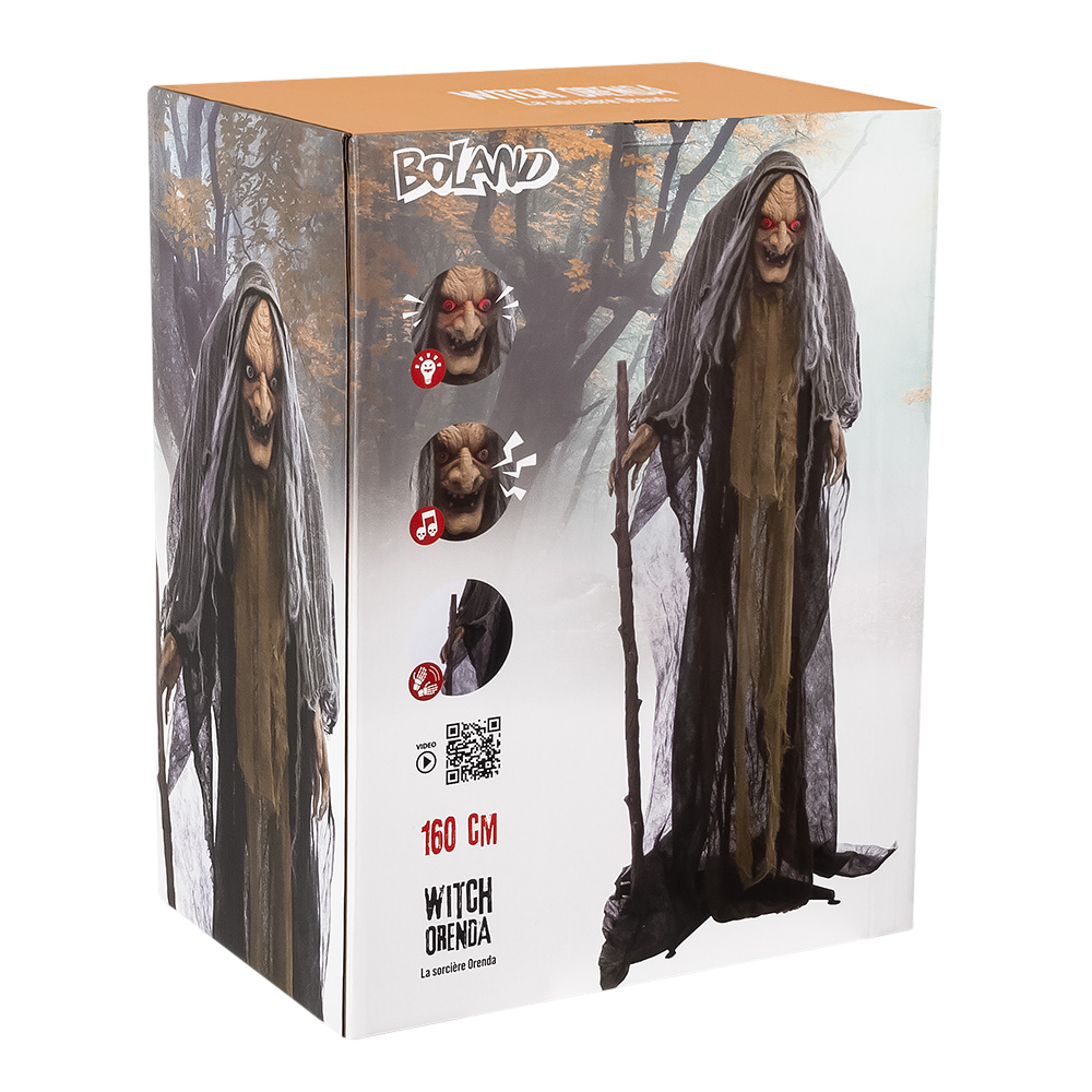Strega con bastone, altezza 160 cm – Decorazione di Halloween