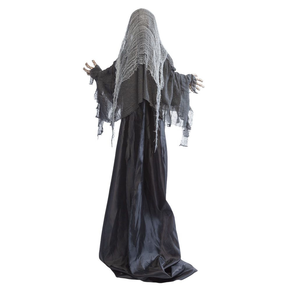 Bambola scheletro della Morte animata che cresce da 180 a 215 cm – Halloween