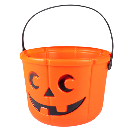 Secchiello a forma di zucca arancione 14 x 18 cm – Cestino per caramelle di Halloween