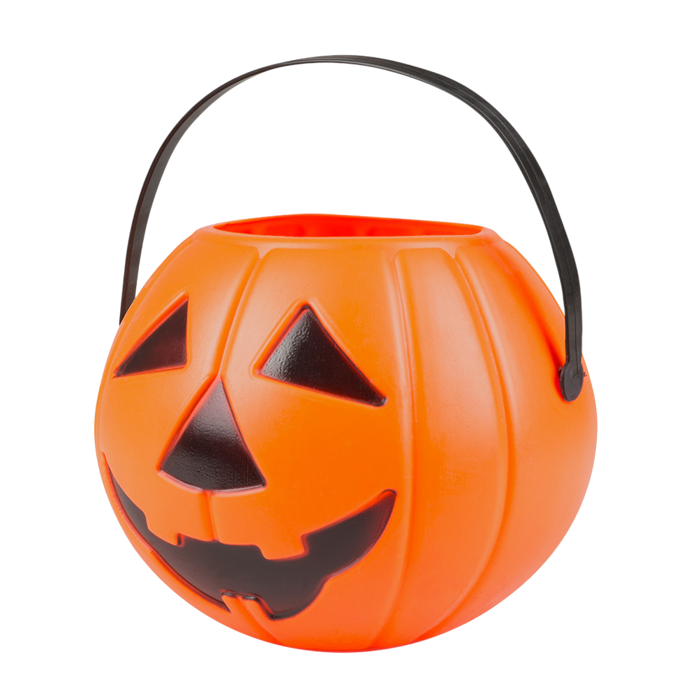 Secchiello a forma di zucca arancione 14 x 16 cm – Cestino per caramelle di Halloween