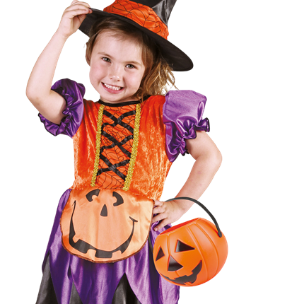 Secchiello a forma di zucca arancione 14 x 16 cm – Cestino per caramelle di Halloween