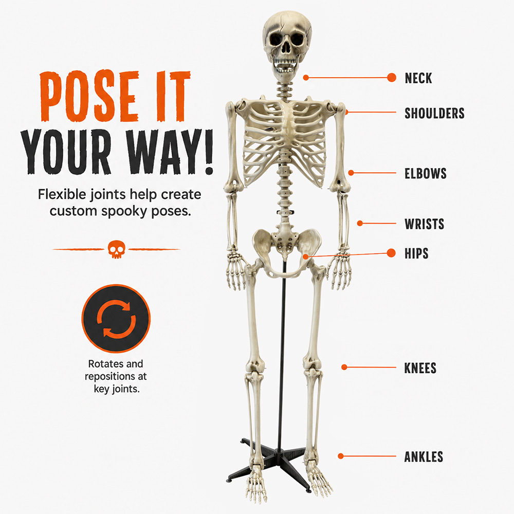 Scheletro gigante da 240 cm – Decorazione di Halloween