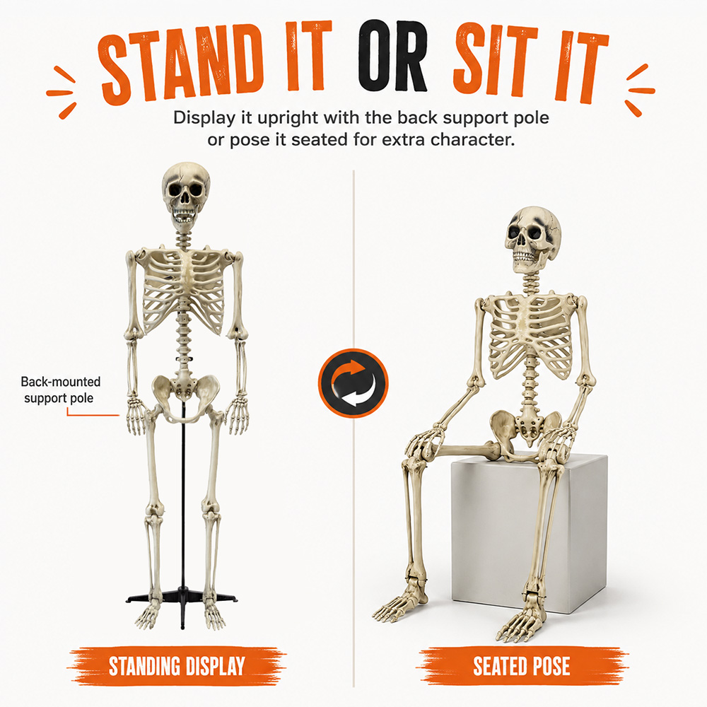 Scheletro gigante da 240 cm – Decorazione di Halloween