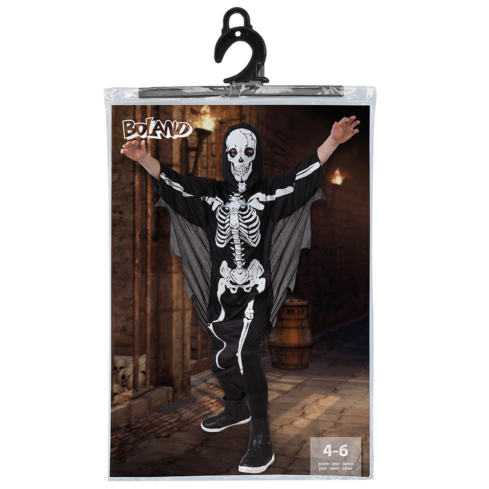Costume da scheletro spaventoso per bambini dai 4 ai 6 anni – Halloween