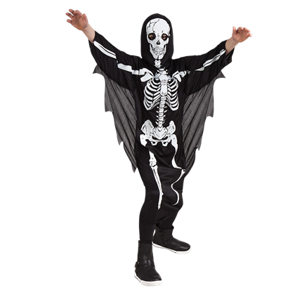 Costume da scheletro spaventoso per bambini dai 4 ai 6 anni – Halloween