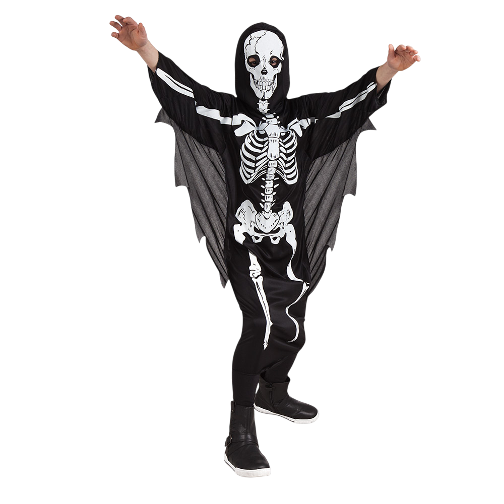 Costume da scheletro spaventoso per bambini dai 10 ai 12 anni – Halloween