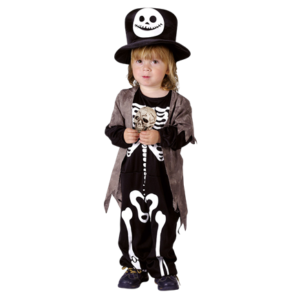 Costume da scheletro per bambino 3-4 anni – Halloween