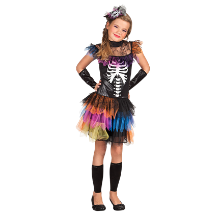 Costume da principessa scheletro per bambina 4-6 anni – Halloween