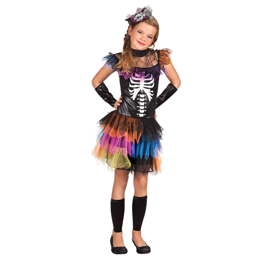 Costume da principessa scheletro per bambina 7-9 anni – Halloween