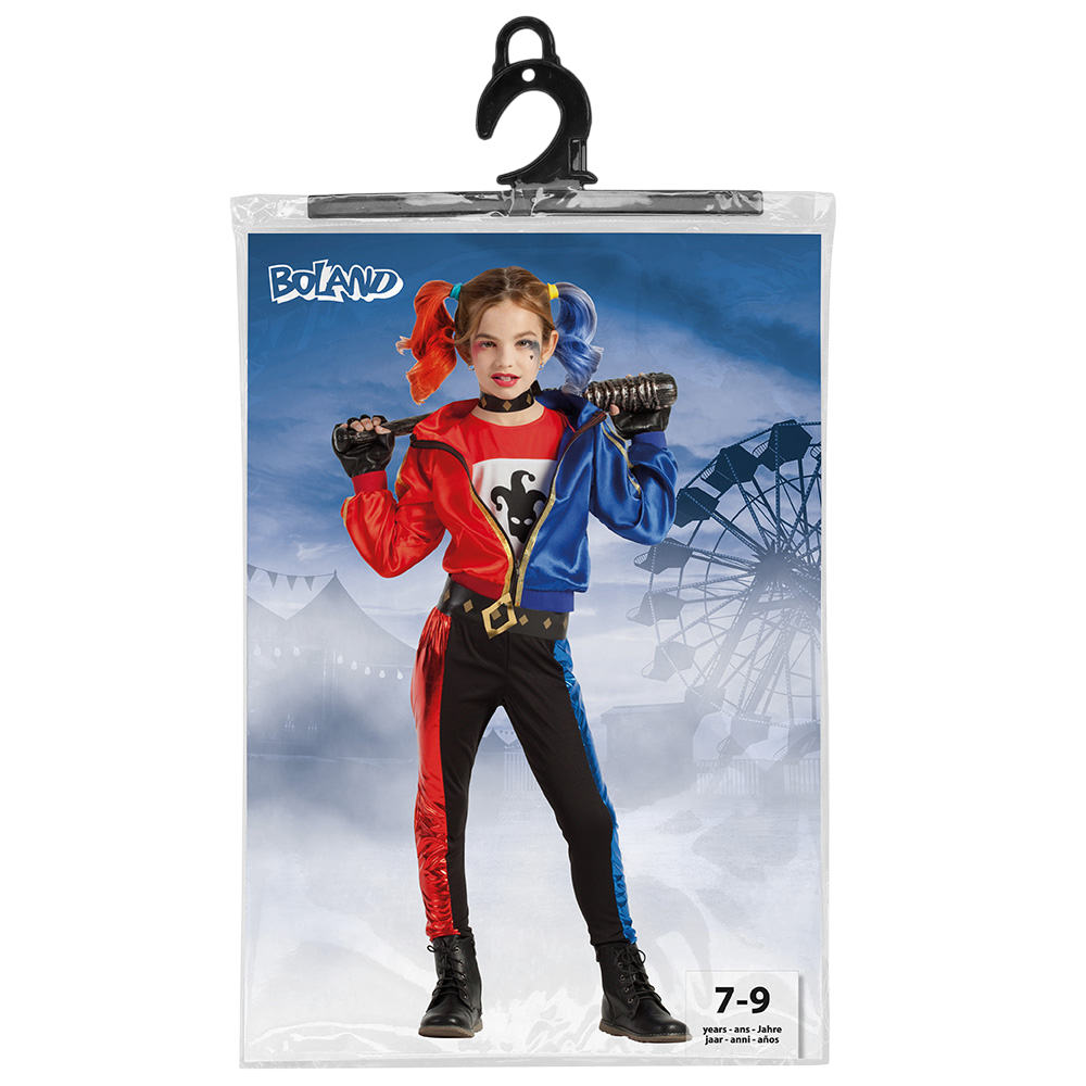 Costume da giullare malvagio per bambina dai 7 ai 9 anni – Halloween