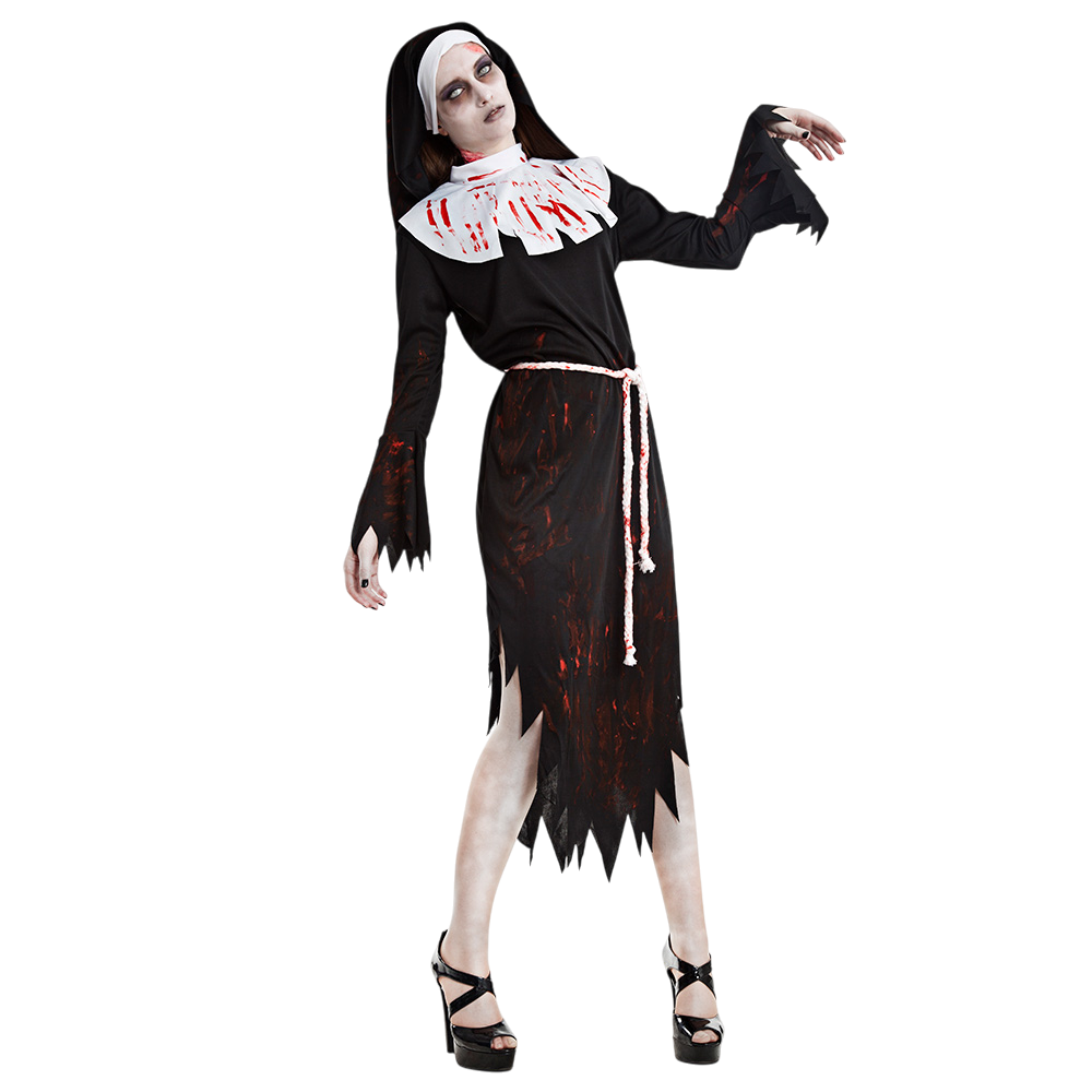 Costume da suora zombie da donna taglia M/L – Halloween