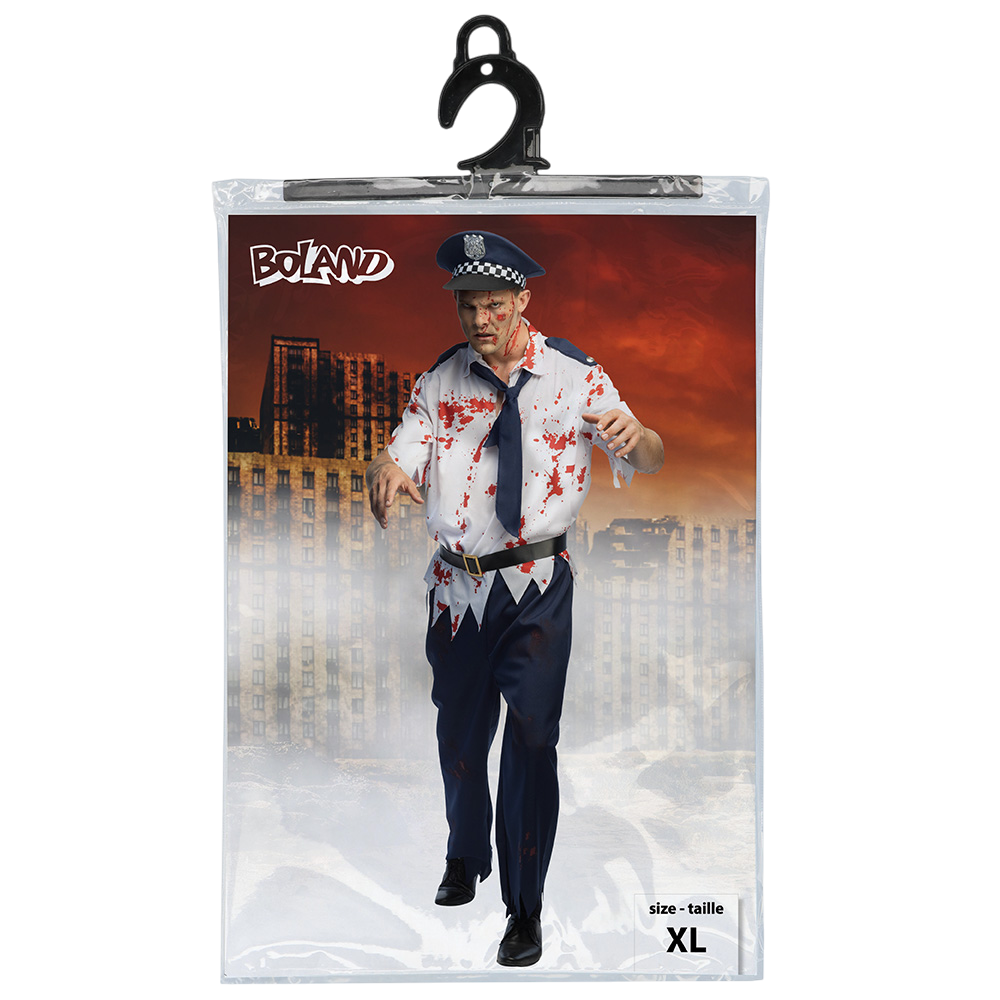 Costume da poliziotto zombie da uomo taglia XL – Halloween